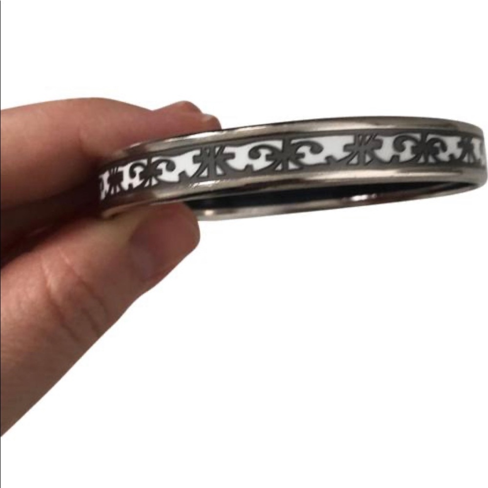 Hermes bracelet balcon du guadalquivir silver color enamel